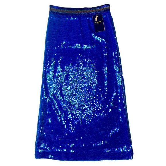 NWT Le Superbe Liza Skirt in Blue Sequin Shine - Picture 5 of 11